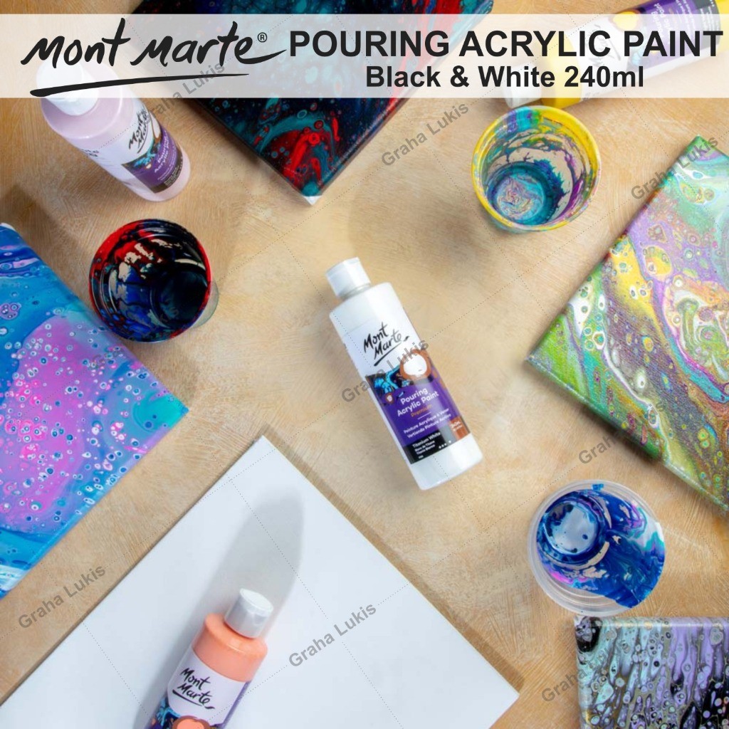 

Mont Marte Pouring Acrylic Paint 240ml - Black/White