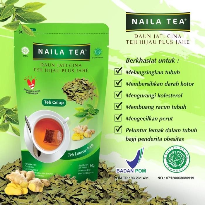 

Naila Tea BPOM Teh Jati cina plus Jahe Teh Pelangsing Peluntur Lemak
