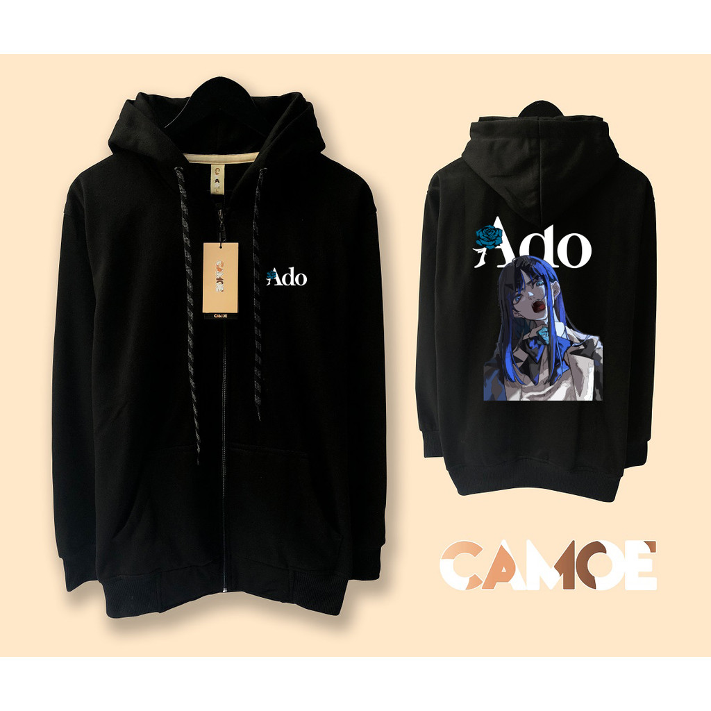 Jaket Hoodie Zipper Ado Blue Rose Vocaloid Waifu