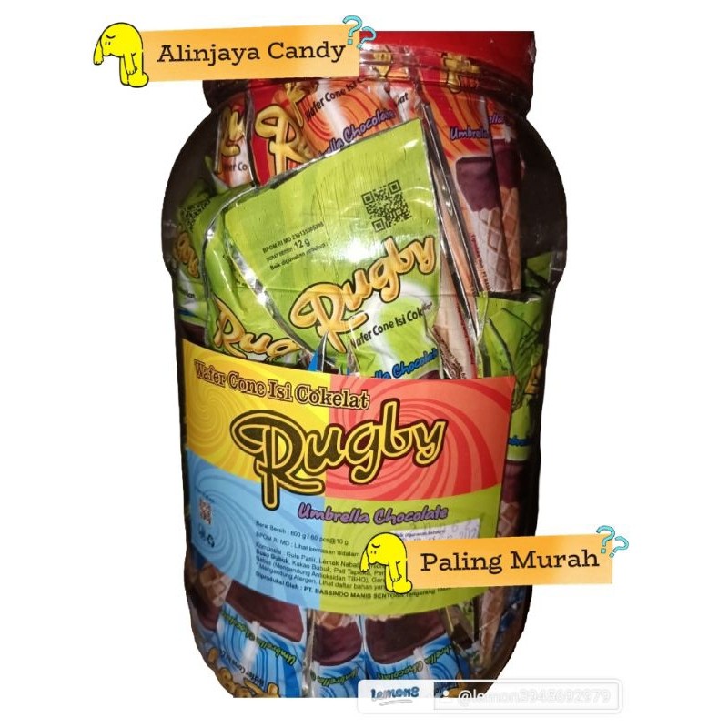 

WHYN!! Coklat rugby payung / rugby Wafer Cone isi 60 pcs