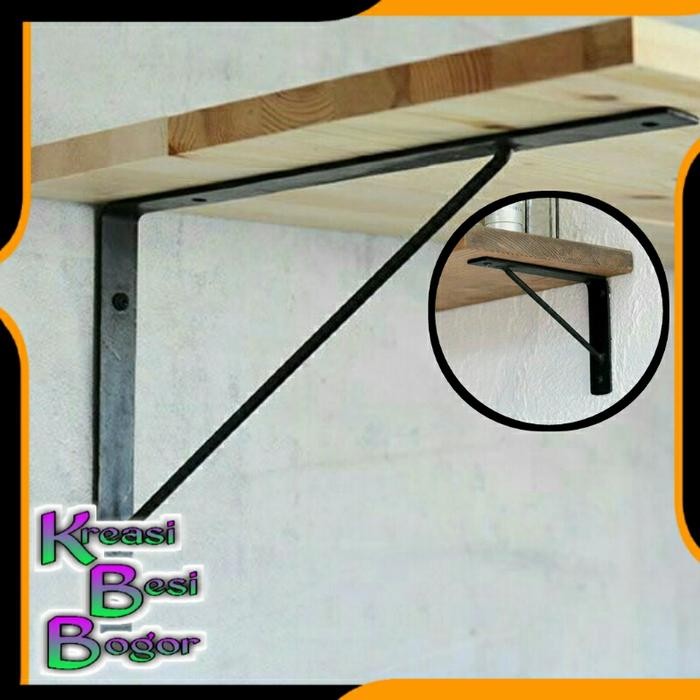 PREMIUM ambalan dinding rak besi siku 40x40cm