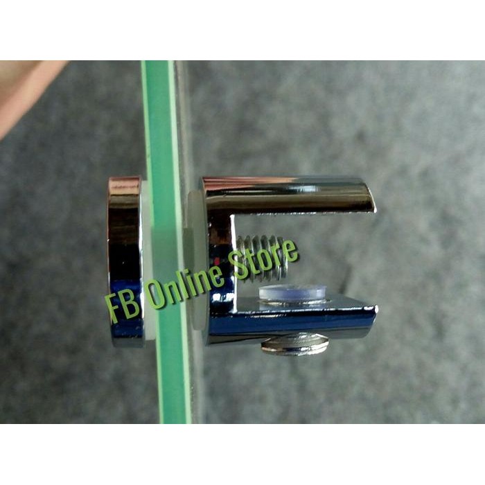 PREMIUM Ambalan Kaca ke Dinding Kaca Glass Clamp Connection Sistem Bor & Jepit
