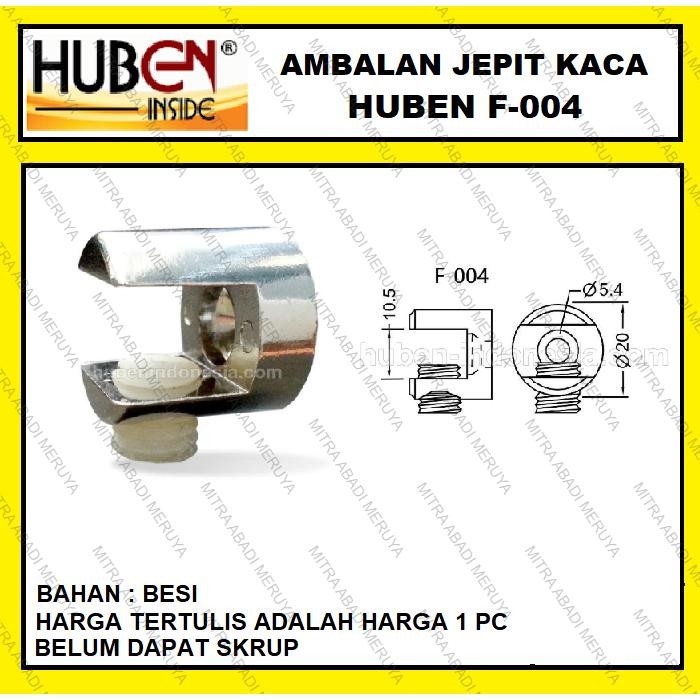 PREMIUM Ambalan Jepit Kaca Huben F-004 Bracket Kaca Penjepit Kaca