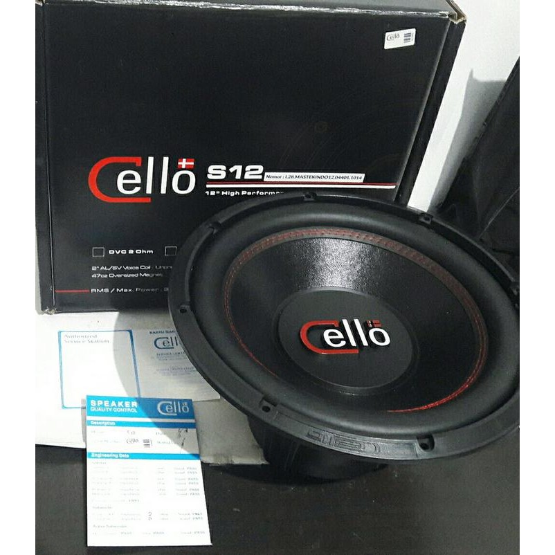 PREMIUM Subwoofer Cello 12" S12 Double Coil Speaker Woofer Audio Mobil