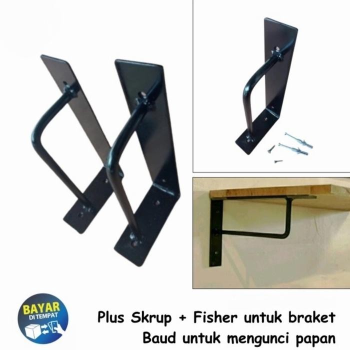 PREMIUM Besi Siku Rak Dinding, Siku Dinding Tempel Tembok untuk Kayu Ambalan