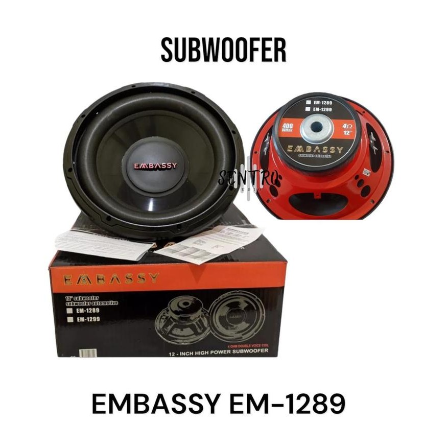 PREMIUM Subwoofer 12 inch Embassy EM-1289 Speaker Audio Mobil Car
