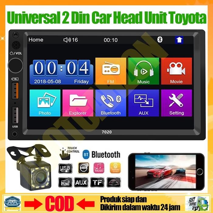 PREMIUM 7 Inci Head Unit 7020 Universal 2 Din Mobil Audio Player Layar Sentuh Stereo Mobil MP5