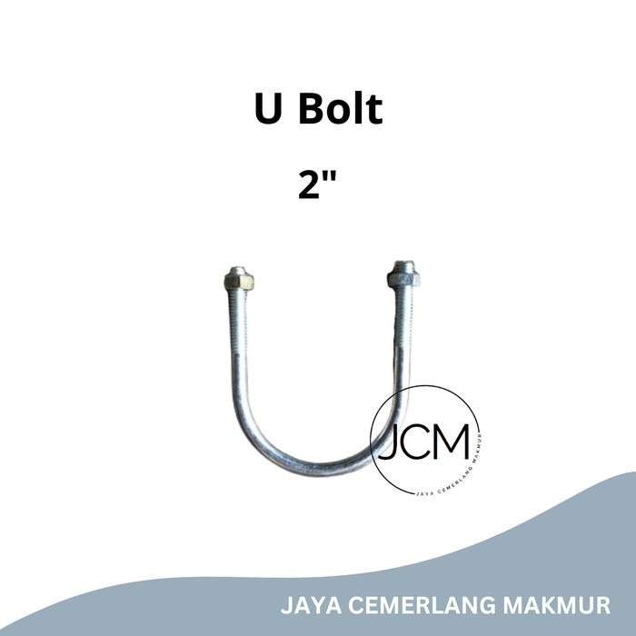 PREMIUM U Bolt 2" Inch / Klem U Besi Galvanis 2" / Clamp U Galvanized 2" Inch