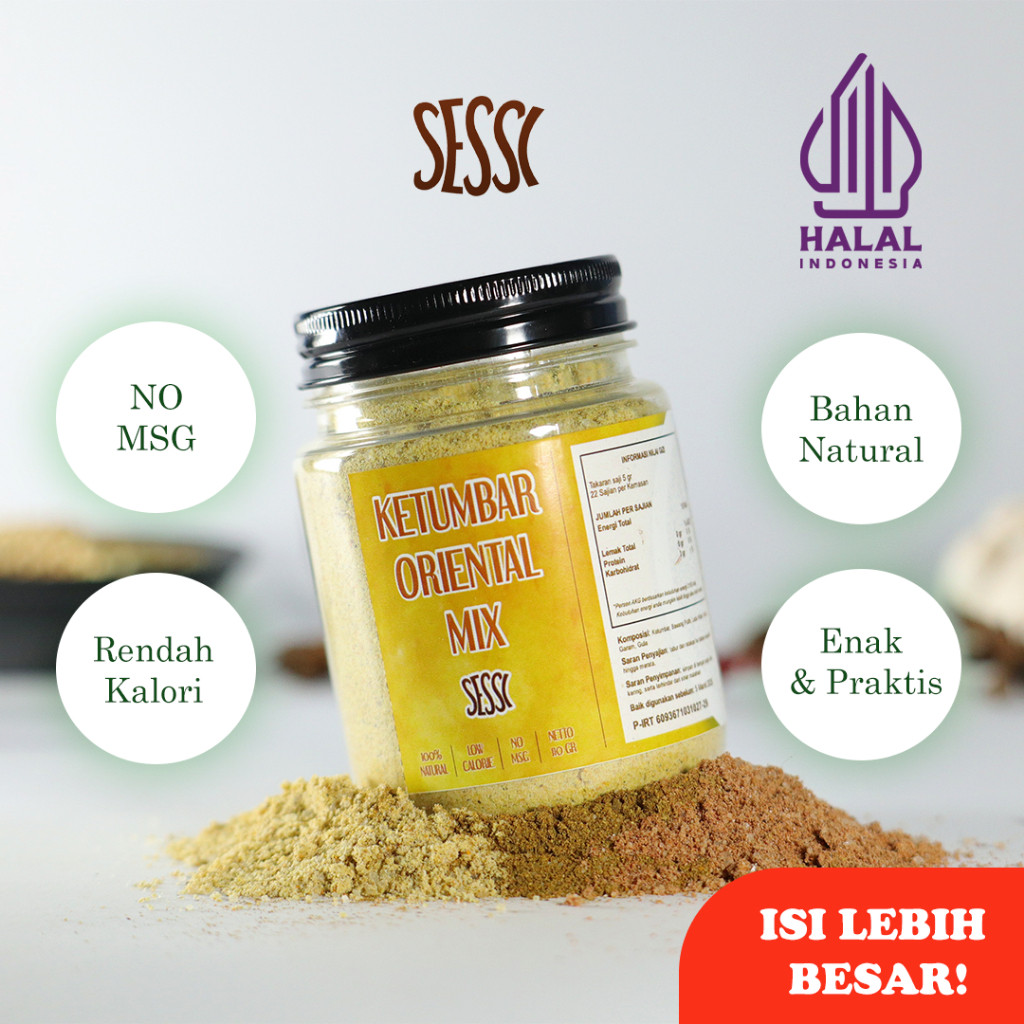 

Sessi Bumbu Diet Marinasi Rendah Kalori Instan Rasa Ketumbar Oriental Dry Rub - NO MSG