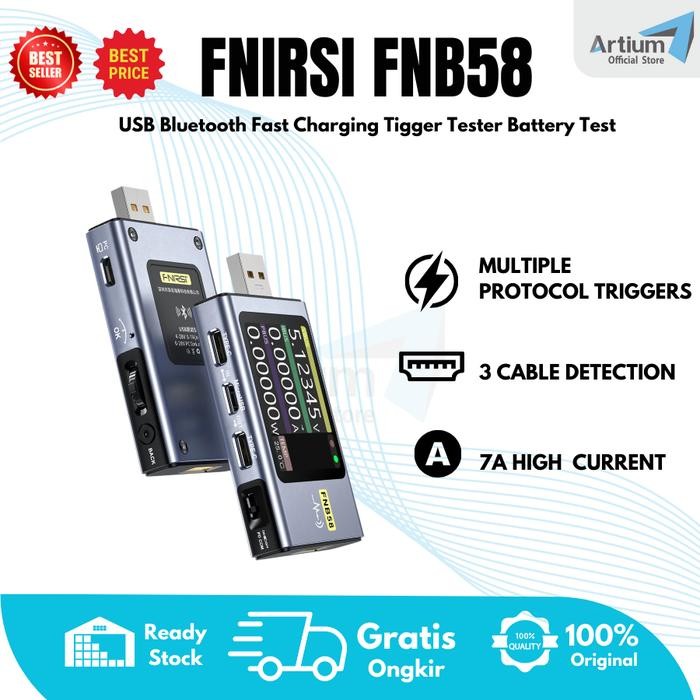 TERBARU FNIRSI FNB58 USB Bluetooth Fast Charging Trigger Tester Battery Test PROMO