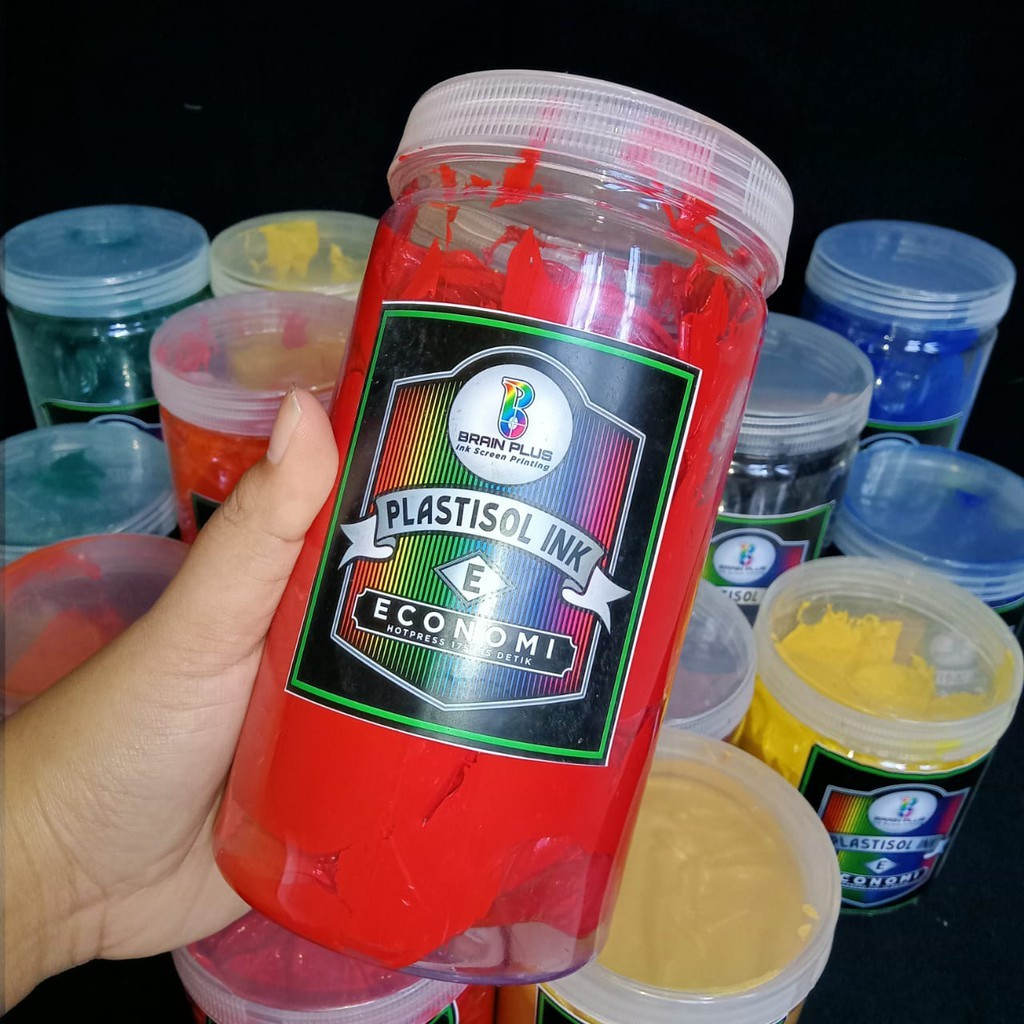 

Tinta Sablon PLASTISOL ECONOMY Brain Plus MERAH 1kg WE!!