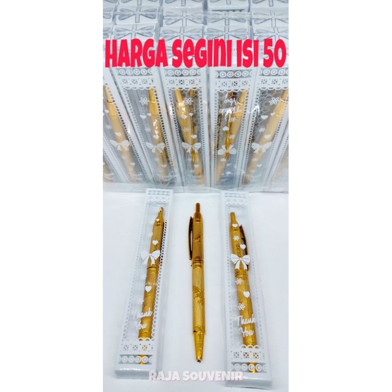 

ISI 50 SOUVENIR PULPEN EMAS KEMAS MIKA SOUVENIR PERNIKAHAN SOUVENIR ULANG TAHUN SOUVENIR KHITANAN