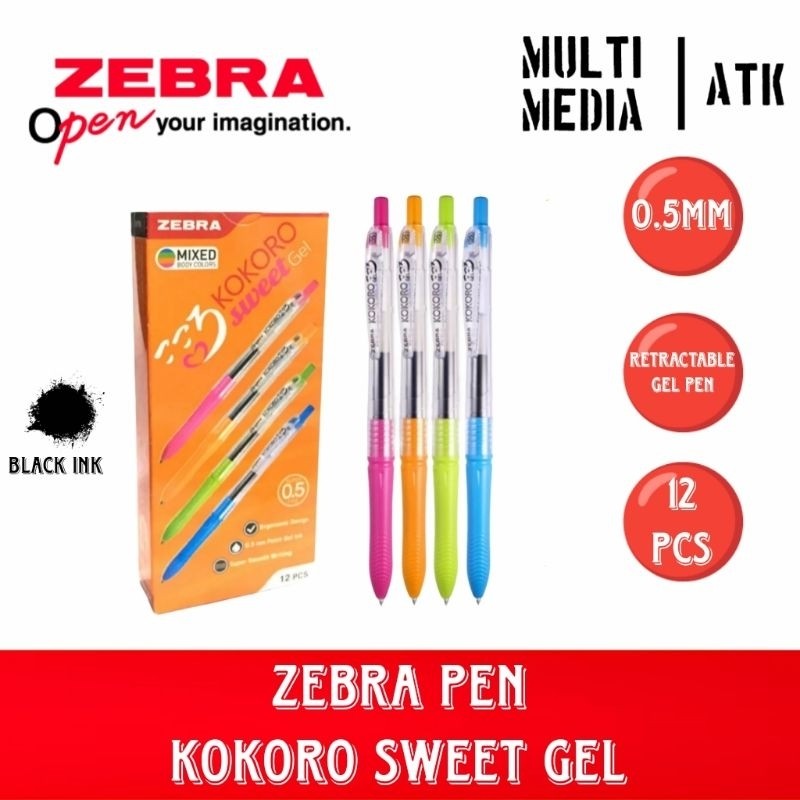

PEN ZEBRA KOKORO SWEET GEL 0.5 (12PCS) / PEN KOKORO SWEET GEL MIXED BODY COLORS WE!!!