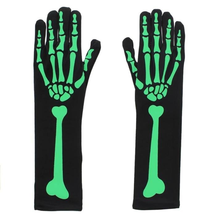 Terbaru Kaos Kaki Stocking Skull Glow In The Dark Sarung Tangan Tengkorak Skul Luminous Kostum