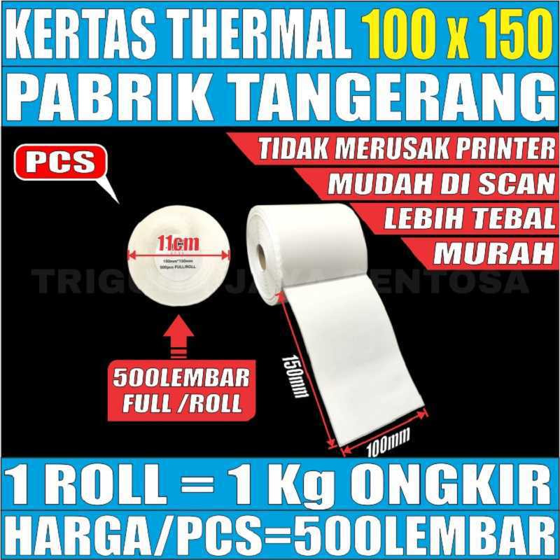 

Kertas Thermal Bersih Tebal A6 100x150mm Resi Label Barcode Bersih Tebal Per 1 pcs WE!!