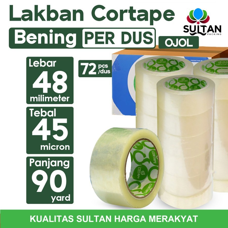 

Lakban Cortape Bening 48 mm x 90 yard 1 Dus- OJOL WE!!