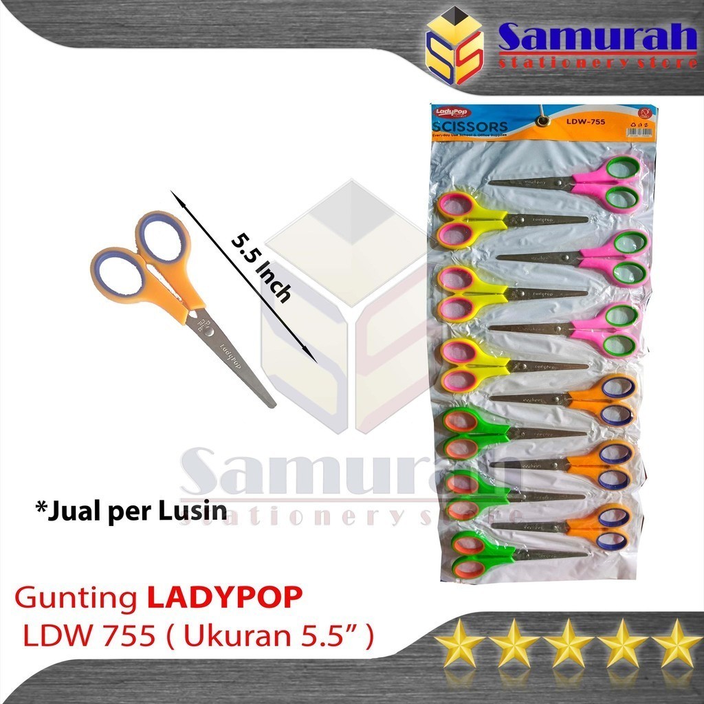 

Gunting Renceng LadyPop LDW 755 - 5.5 inch Tanggung - 12 pcs / Scissors Stainless Steel 5,5 in Per