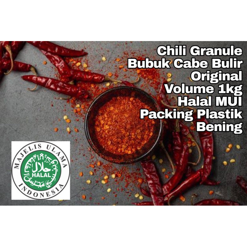 

Chili Flakes 1kg Cabe Bulir Kering halal organik