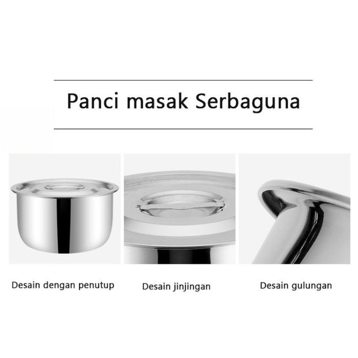 Bmw Panci Set Stainless Steel Stock Pot Panci India Sup+ Tutup #Gratisongkir