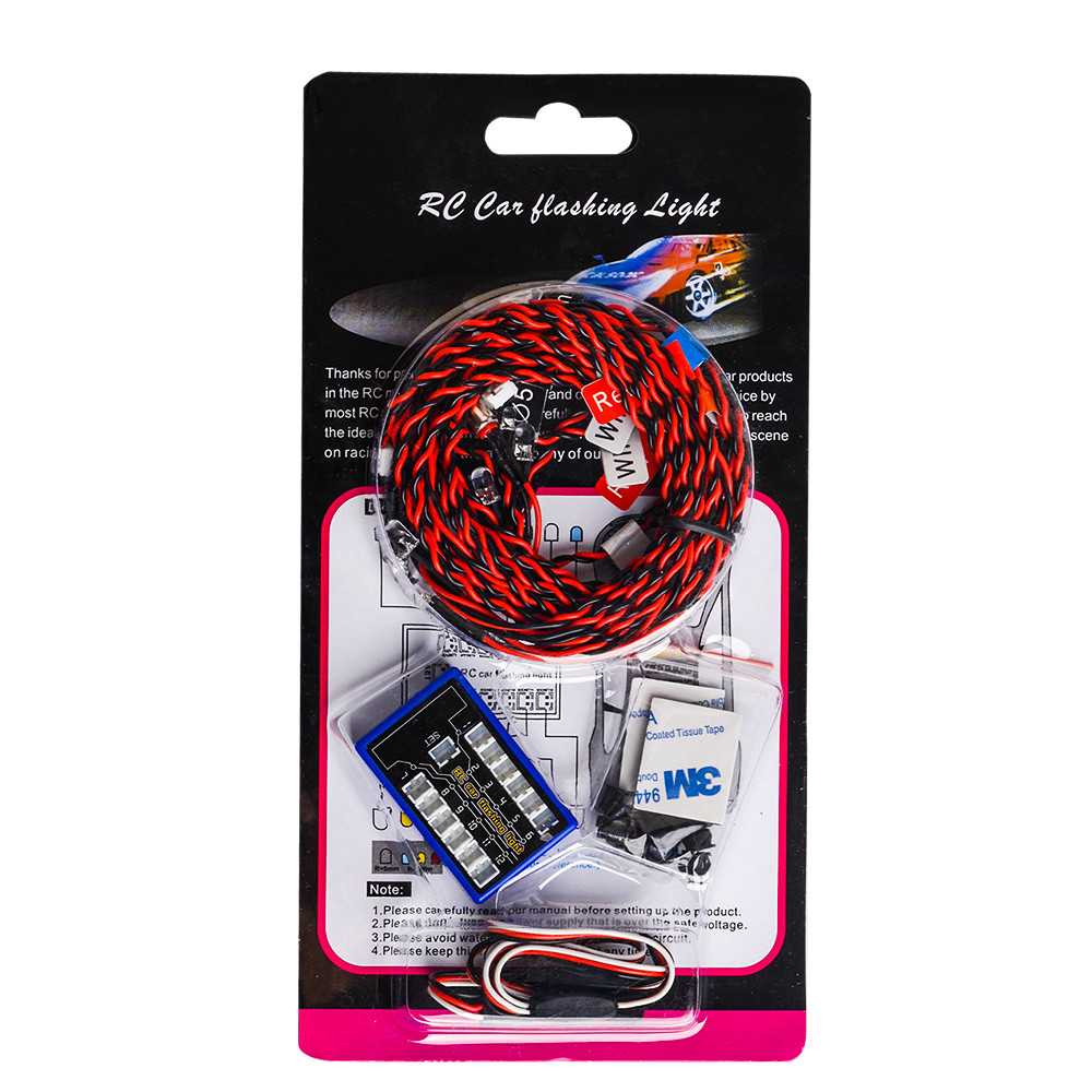 12 Ultra LED Flashing Bright Light Strobe Lamps Kit System for 1/10 1/8 RC Drift HSP TAMIYA CC01 4WD