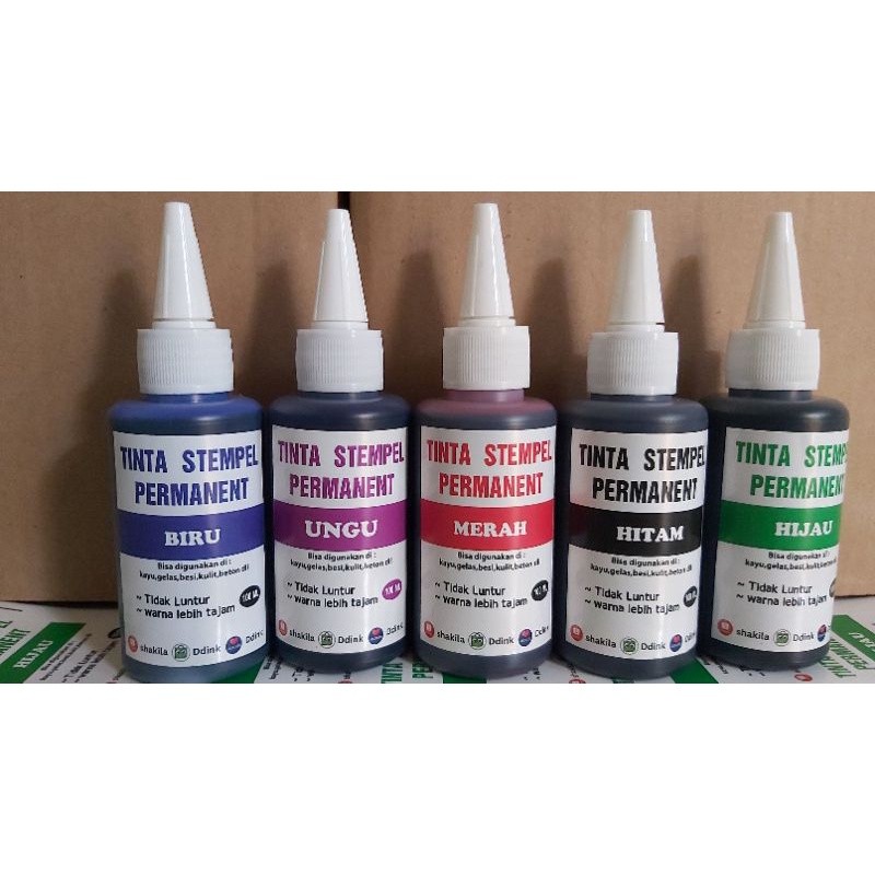 

TINTA STAMP PERMANENT/ TINTA BUAT PLASTIK,BAJA,ALMU,BETON DLL..100ML (KHUSUS BANTALAN) WE!!