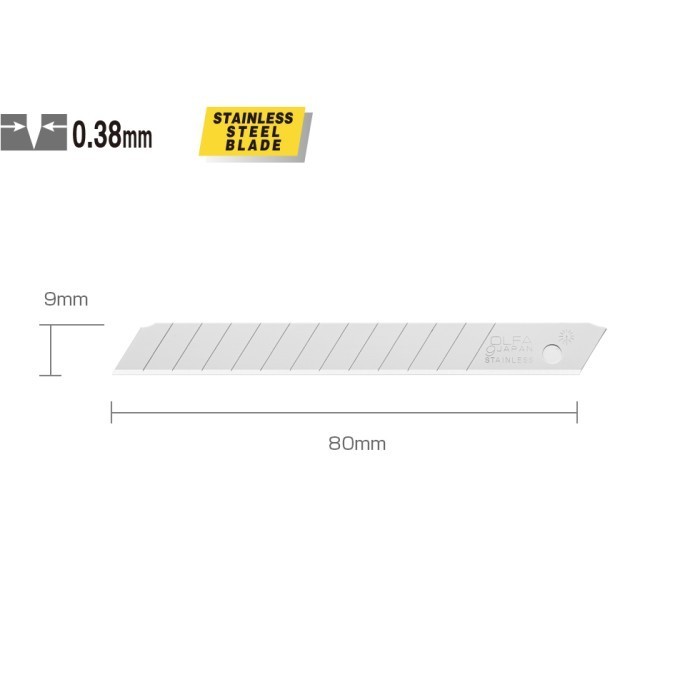 

No Na - Refill Cutter 9Mm Ab-10S Stainless Steel Spare Blade (10Pcs Pack) Olfa