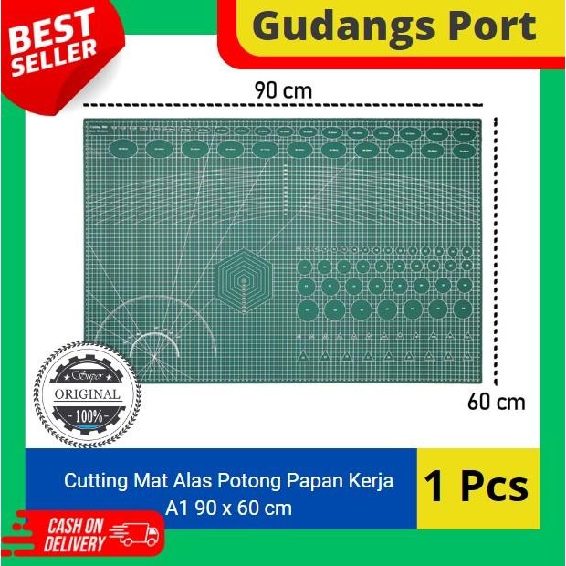 

No Na - Alas Potong Papan Kerja Pvc Working Pad Cutting Mat A1 90 X 60 Cm
