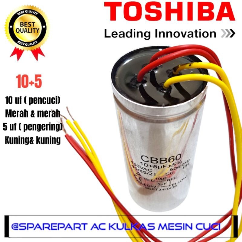 kapasitor mesin cuci TOSHIBA 2 tabung original