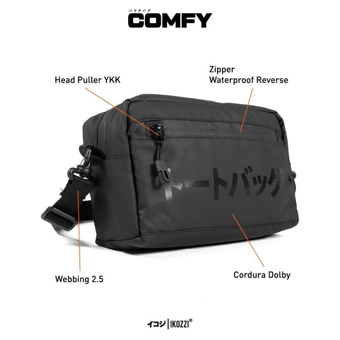 Ikozzi Tas Pria Comfy Handbag Pria Pouch Bag Cowok Tas Selempang & Genggam Clutch Bag Hitam