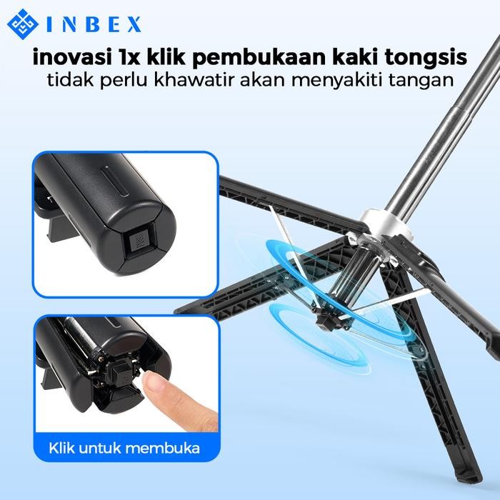 INBEX IB130 Selfie Quadpod Tongsis Tripod 130cm Multifungsi Bluetooth Tripot Konten