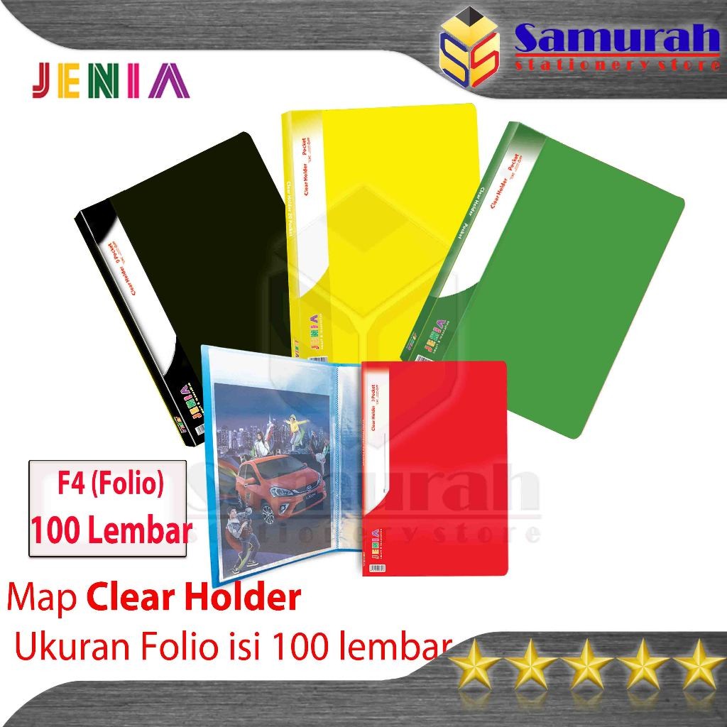 

Map Clear Holder 100 Pocket Polos Folio Jenia / Album Plastik isi 100 lembar Kantong Bening / Map
