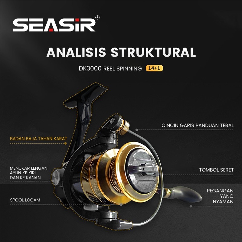 [OFFICIAL] Reel Pancing SEASIR Dark Knight Reel Spinning DK 2000-7000 Saltwater Reel One Way Full