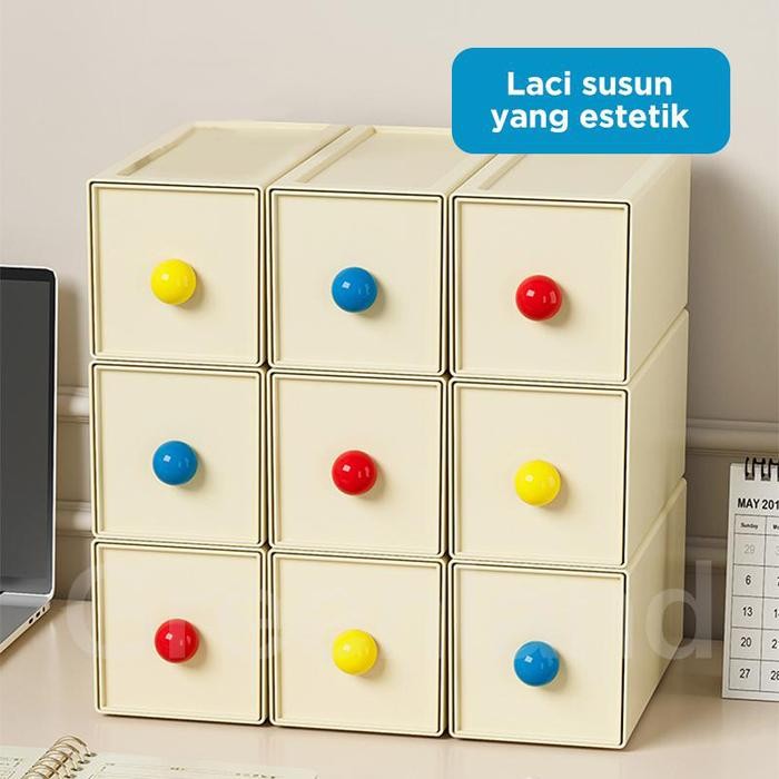 Greenland Laci Mini Meja Stationary Kosmetik Kotak Perhiasan Laci Minimalis Organiser Meja Laci Mini