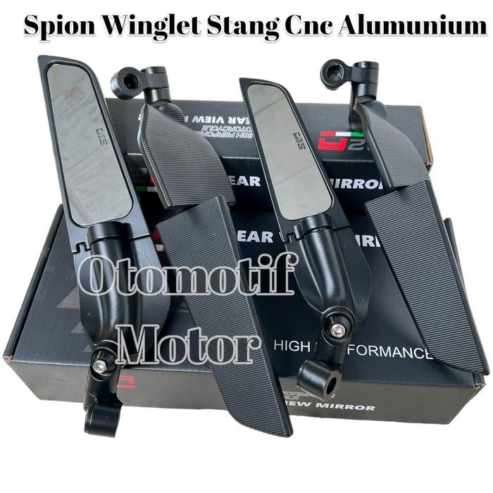 [Gosy] Spion Winglet Stang Cnc Alumunium Kaca Cembung Zoom Kaca Besar Kaca Kecil