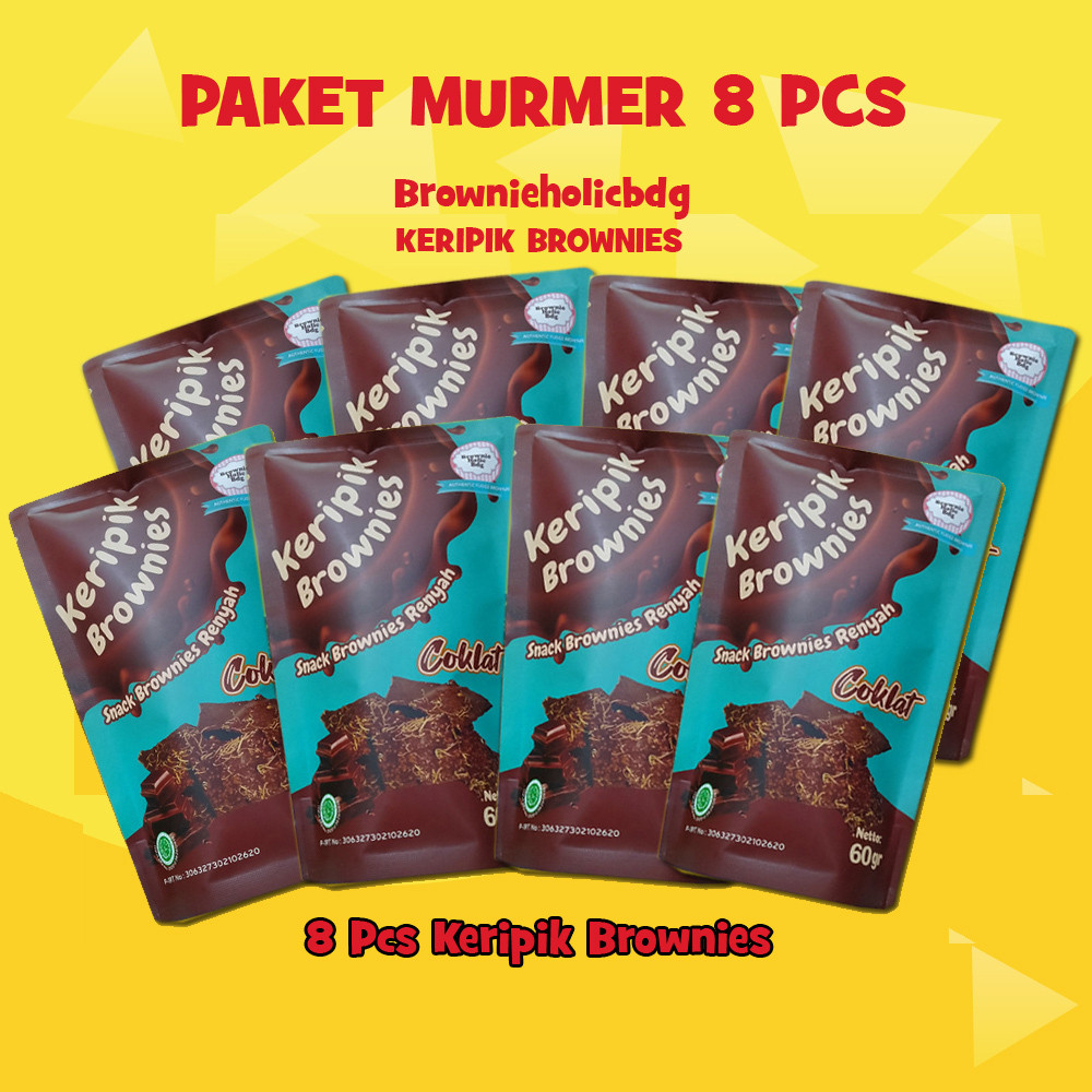 

Paket 8 Bungkus Keripik Brownies Crispy Coklat Brownieholicbdg WE!!
