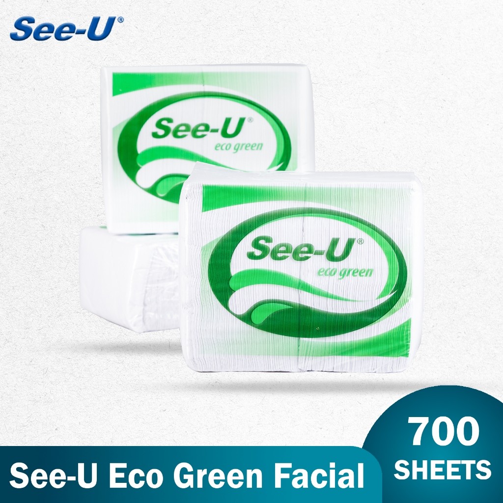 SEE U ECO GREEN FACIAL 700 SHEETS 2 PLY MURAH / TISSUE WAJAH 2 PLY/ TISU WAJAH SEE U ECO GREEN /