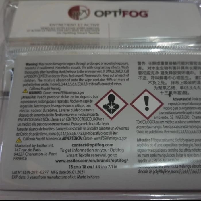 Lap Optifog Essilor/Lap Anti Embun Essilor