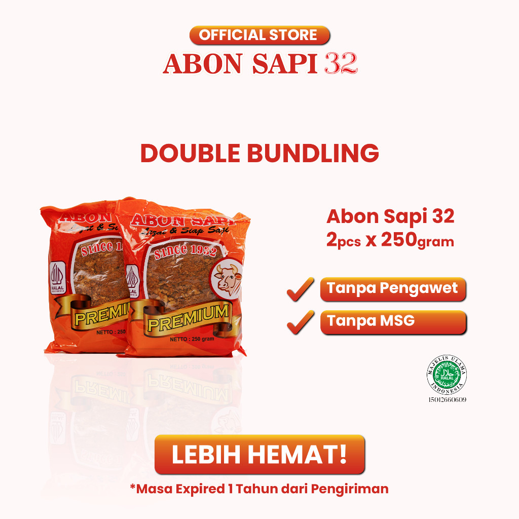

Paket Double Abon 32 250 gr (500gr) Asli Premium Lezat Tanpa Pengawet WE!!