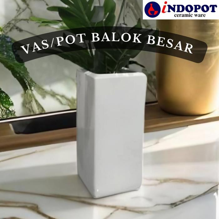 Vas Pot Keramik Model Balok Besar bisa untuk dekorasi rumah berbagai tanaman bunga / anggrek /