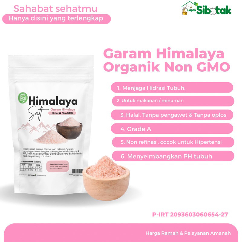 

HIMALAYA SALT / GARAM HIMALAYA HALAL & NON GMO 250 GR
