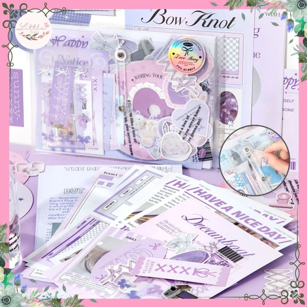 

SET DECORATION 101 Pcs 8 in 1 Material DIY Notebook Bag Sticker Hadiah Murah Unik Journal Scrapbook