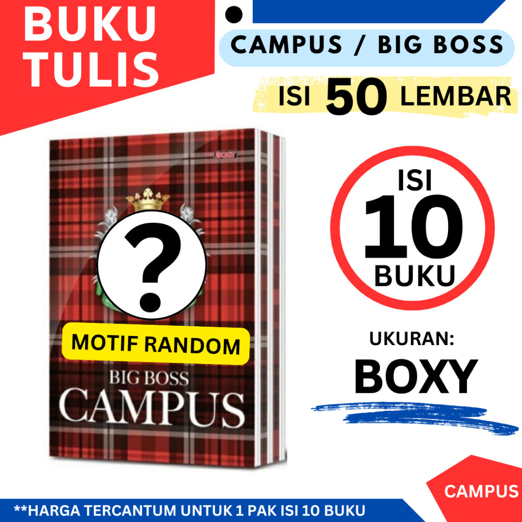 

BUKU TULIS BIG BOSS CAMPUS ukuran BOXY