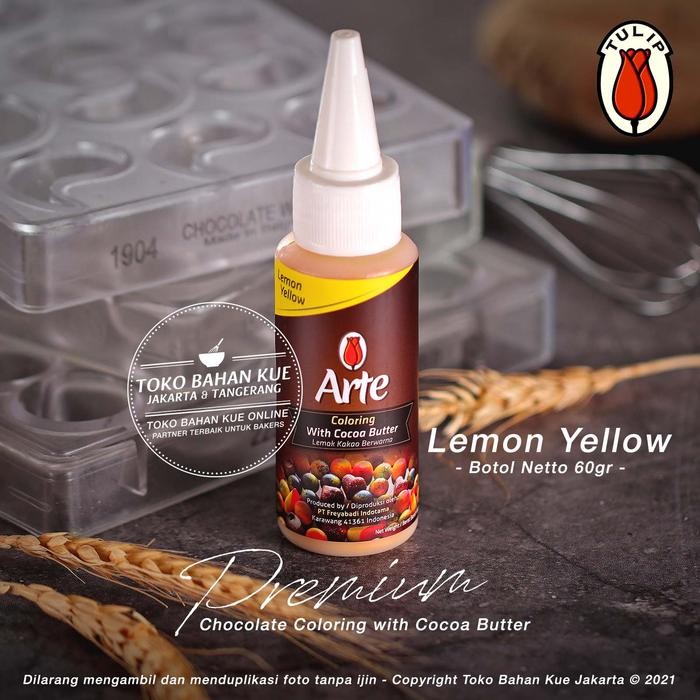 

Tulip Arte Lemon Yellow Chocolate Coloring Cocoa Butter Pewarna Kuning