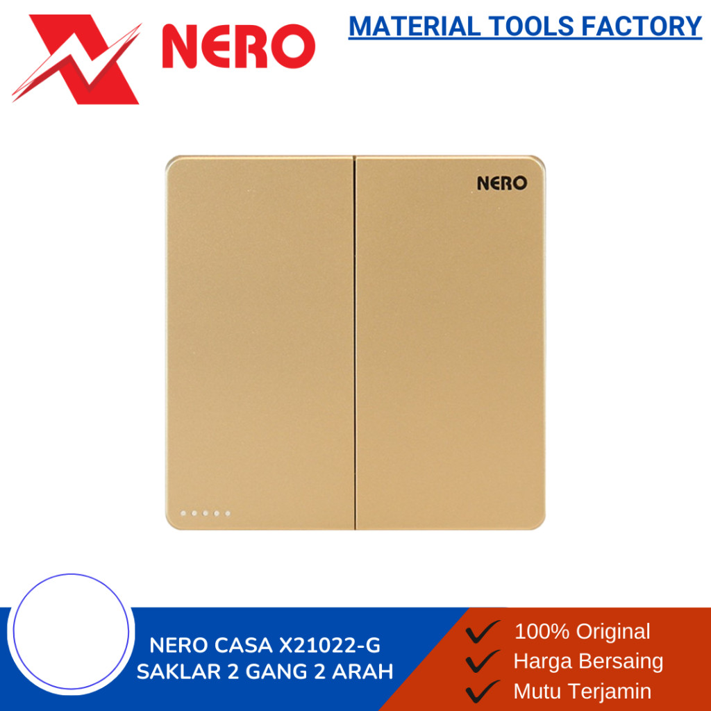NERO CASA X2 GOLD SAKLAR STOP KONTAK FRAME - SAKLAR NERO - STOP KONTAK NERO - FRAME NERO - SAKLAR 1