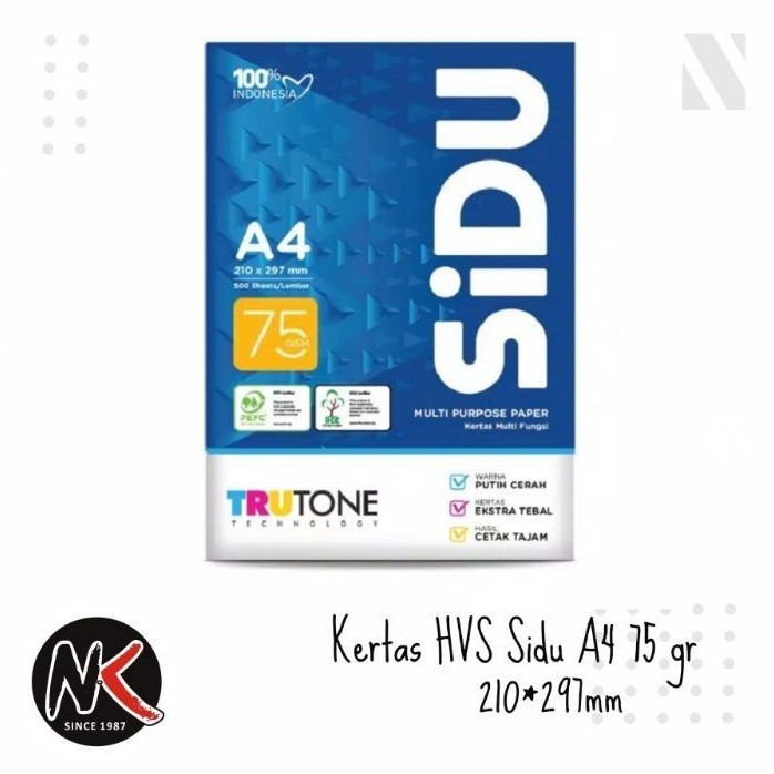 

Kertas HVS/Kertas Print/Kertas Fotocopy/Copy Paper/Fotokopi A4 75 Gr (75gr) Sidu Sinar Dunia
