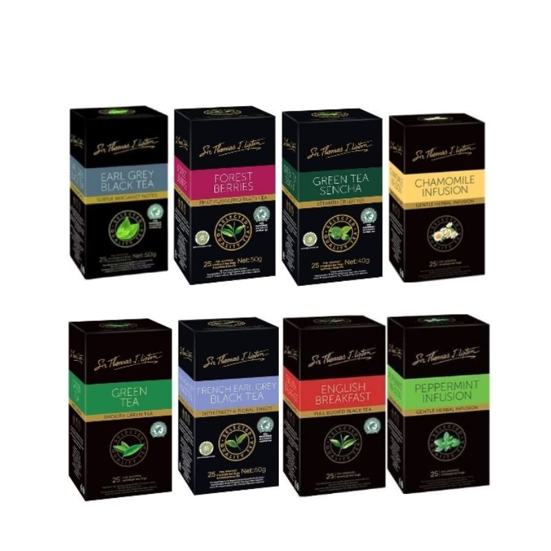 

Sir Thomas J Lipton 25 Kantong Teh French Earl Grey Forest Berries Green Tea Sencha Chamomile