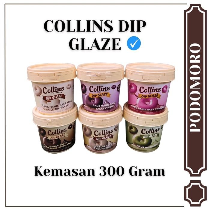 

JTTOP" COLLINS DIP GLAZE 300 GR SAUS SELAI MANIS TOPPING KUE, DONUT, PISANG - RASA COKELAT,