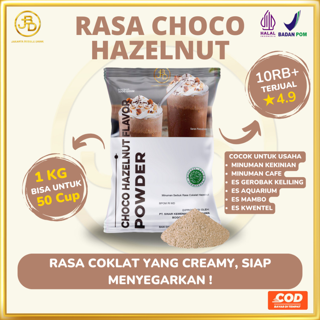 

Bubuk Minuman Premium CHOCO HAZELNUT -Jakarta Bubble Drink BPOM&HALAL