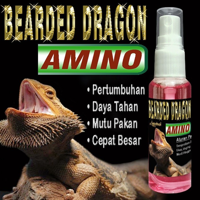 BEARDED DRAGON AMINO FOOD SUPLEMENT OBAT VITAMIN PENAMBAH NAFSU MAKAN REPTILE BD DUNNER KLASIK CS