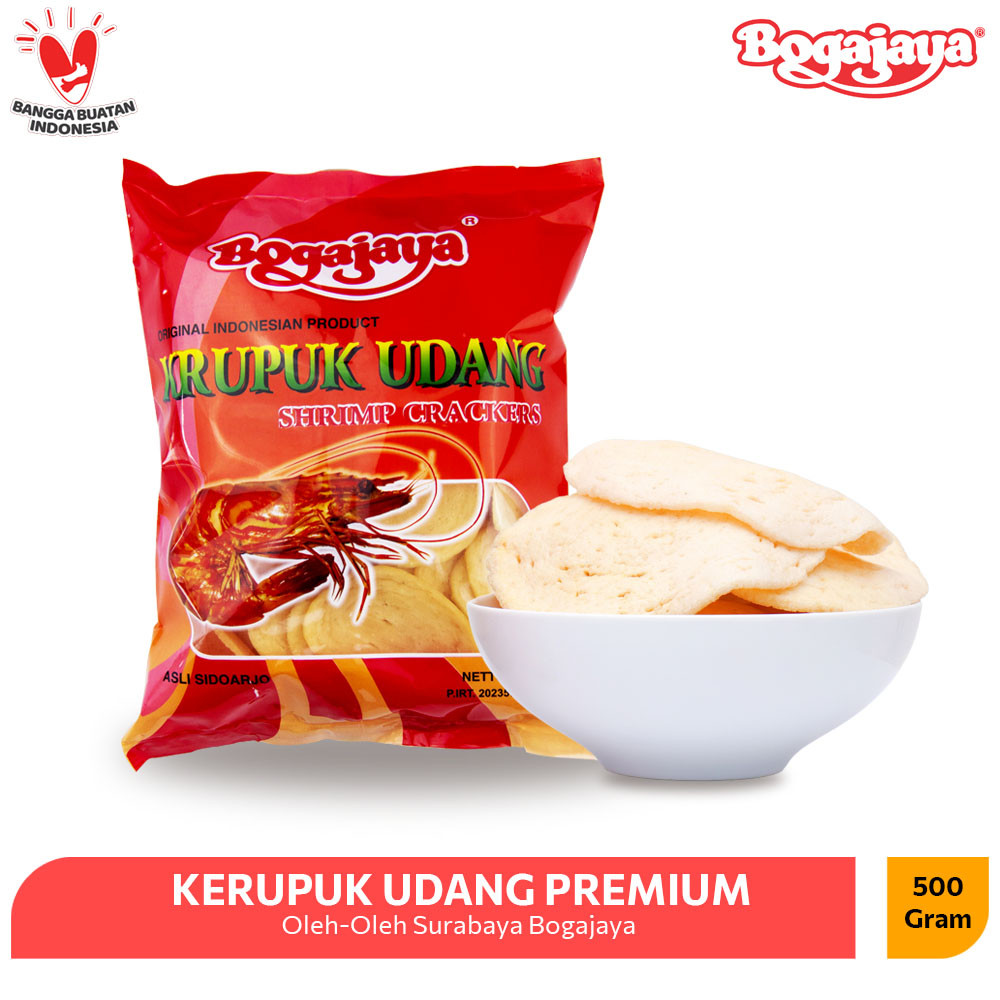 

KERUPUK UDANG MERAH BOGAJAYA 500GR / KRUPUK UDANG MENTAH (OVAL BESAR) BEST SELLER